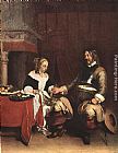 Famous Man Paintings - Man Offering a Woman Coins